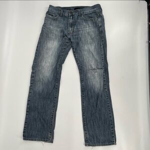 Calvin Klein Distressed Straight Leg Straight Cut  Raw Hem Jeans Size 30 Men's
